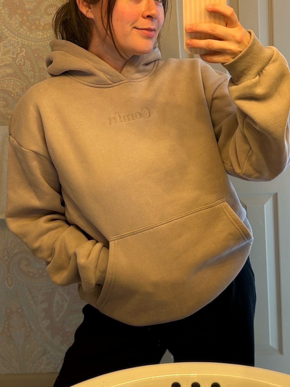 Unisex Comfrt Soft Purple / Gray Hoodie Sweatshirt - Medium